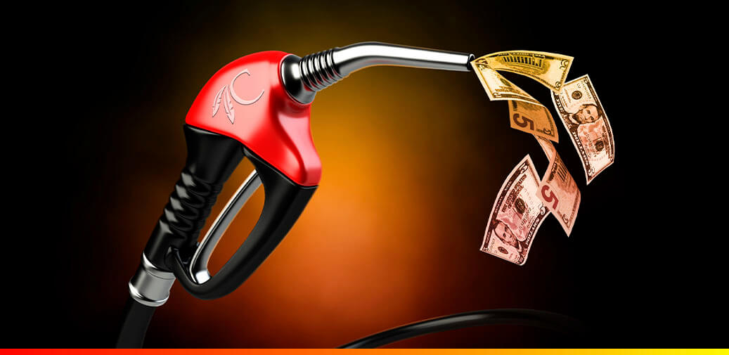 Gas pump spewing out money