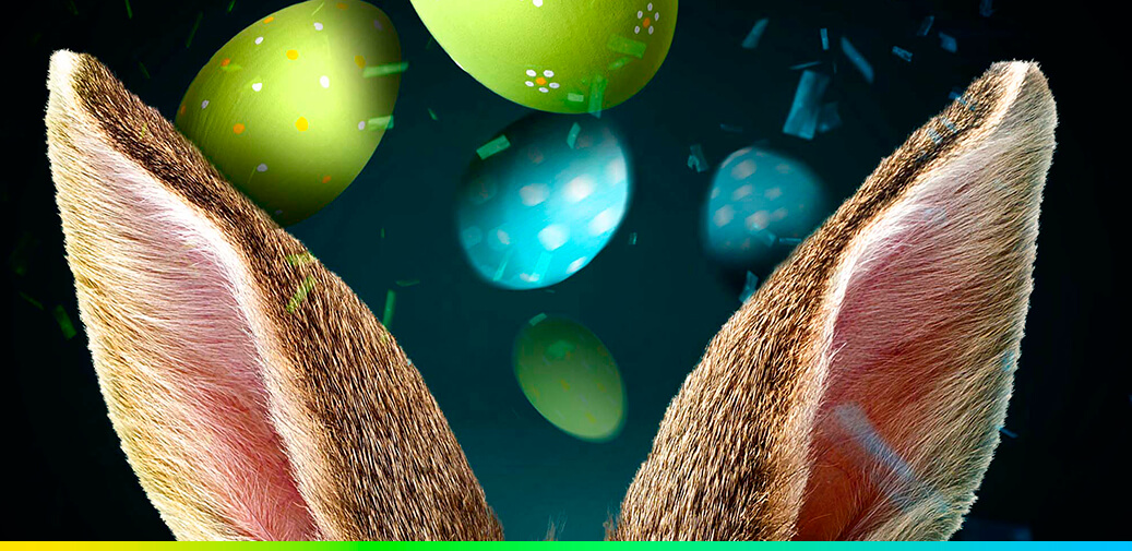 Easter bunny ears & poker chips