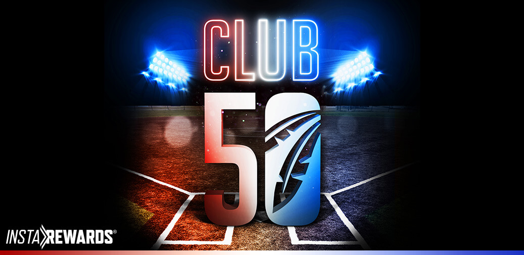 Club 50 logo on the baseball field