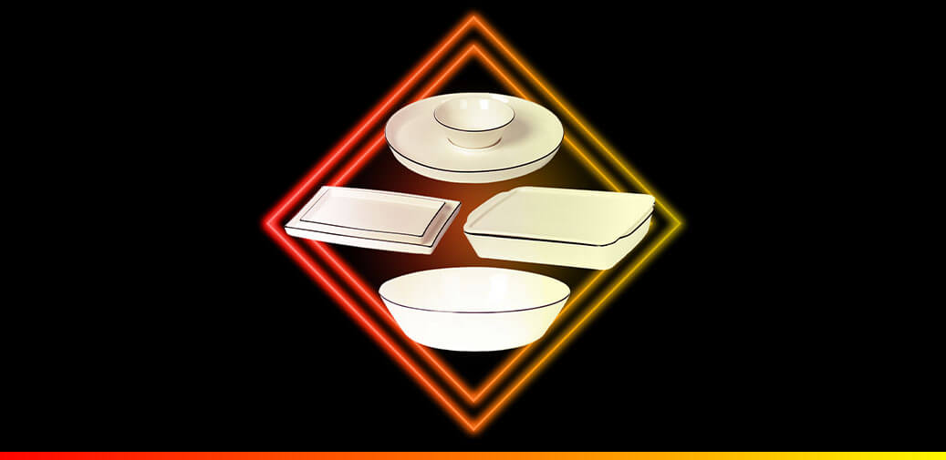 4 pieces of white dishware