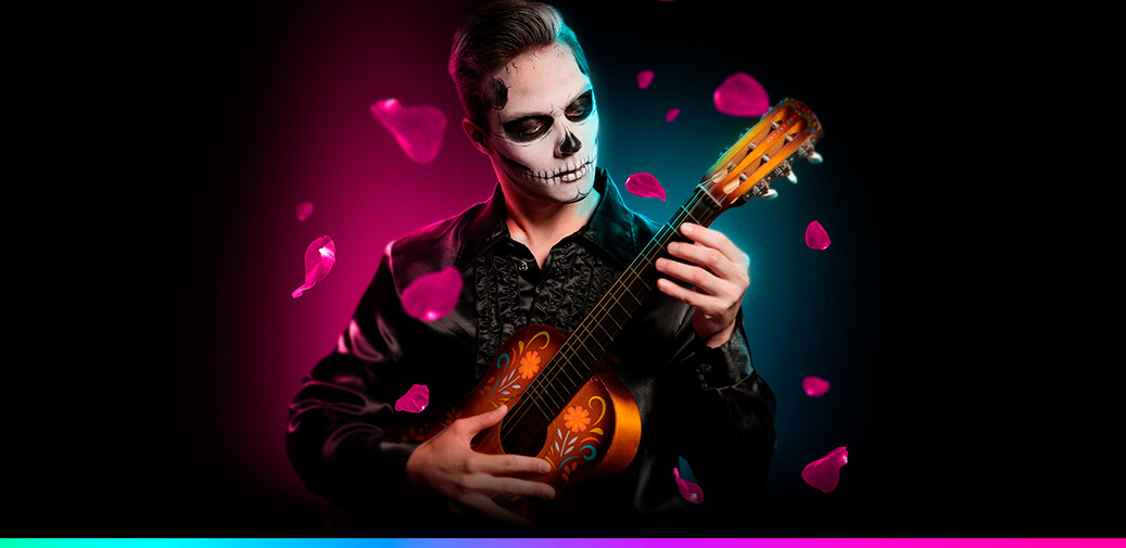 a man playing a guitar