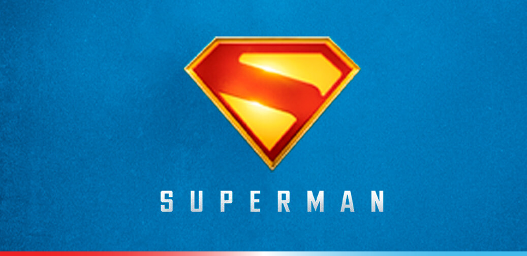 Superman logo with blue, red and yellow accents