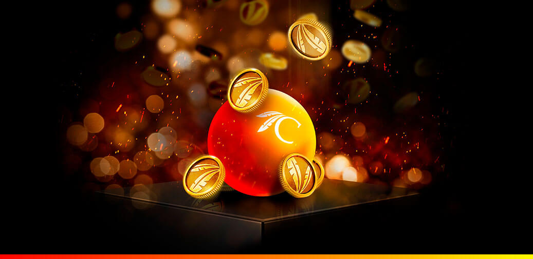 kachingo ball with gold coins