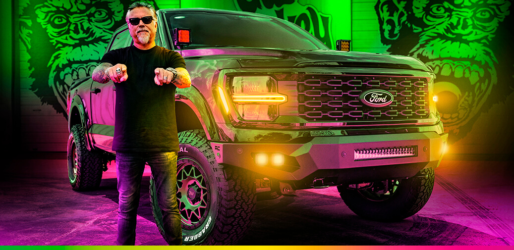 Portrait of a guy and a Ford truck