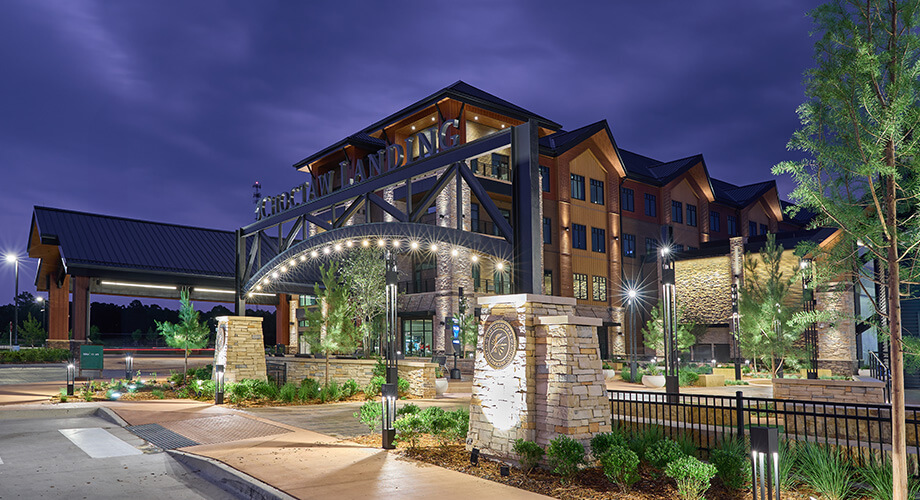 Choctaw Landing at night time