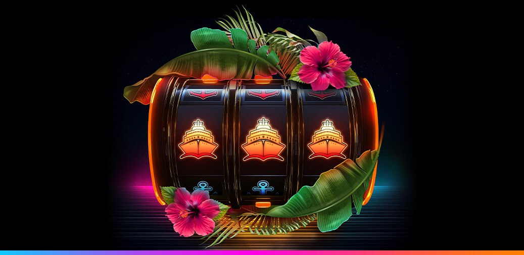 Reel with three boats surrounded by tropical plants