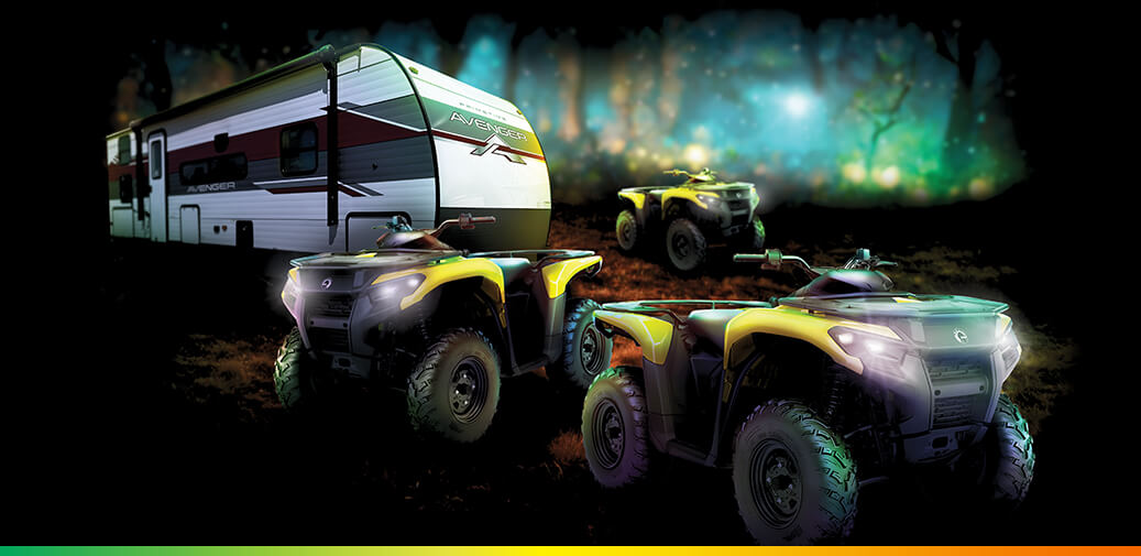 Portrait of a camper and ATV's
