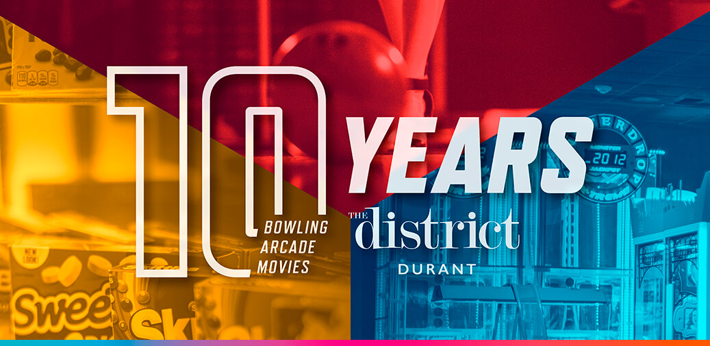10 years of bowling, arcade and movies