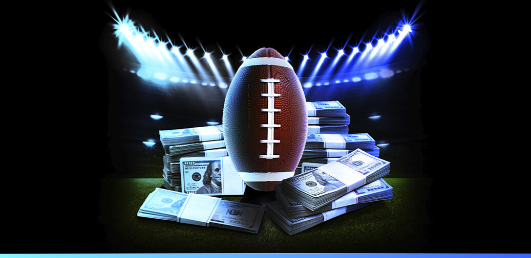 Football surrounded by money