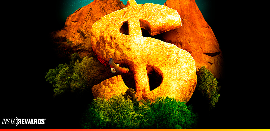 A rock in the shape of a dollar sign