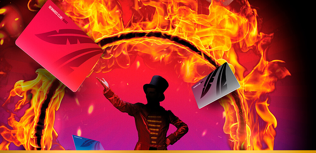 Ring on fire with rewards club cards with a ringmaster