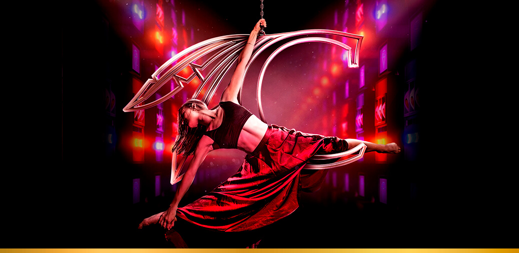 girl spinning on trapeze