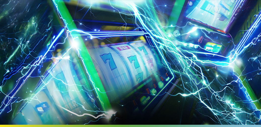 Lighting hitting a slot machine