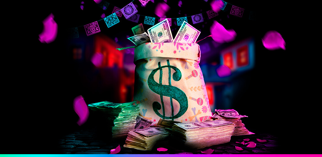Money bag filled with money