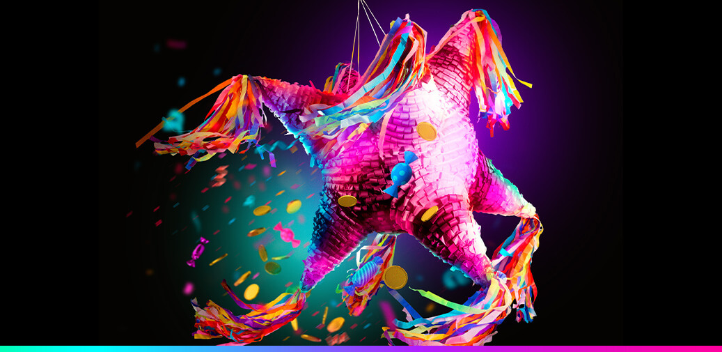 A pinata getting hit