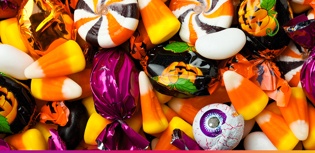 A pile of different candy