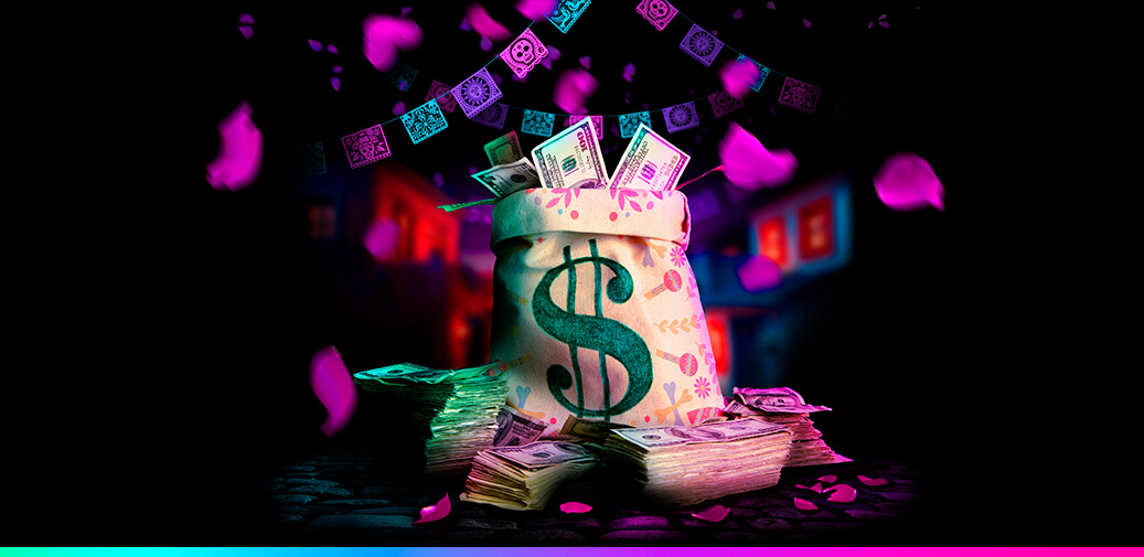 Money bag filled with money