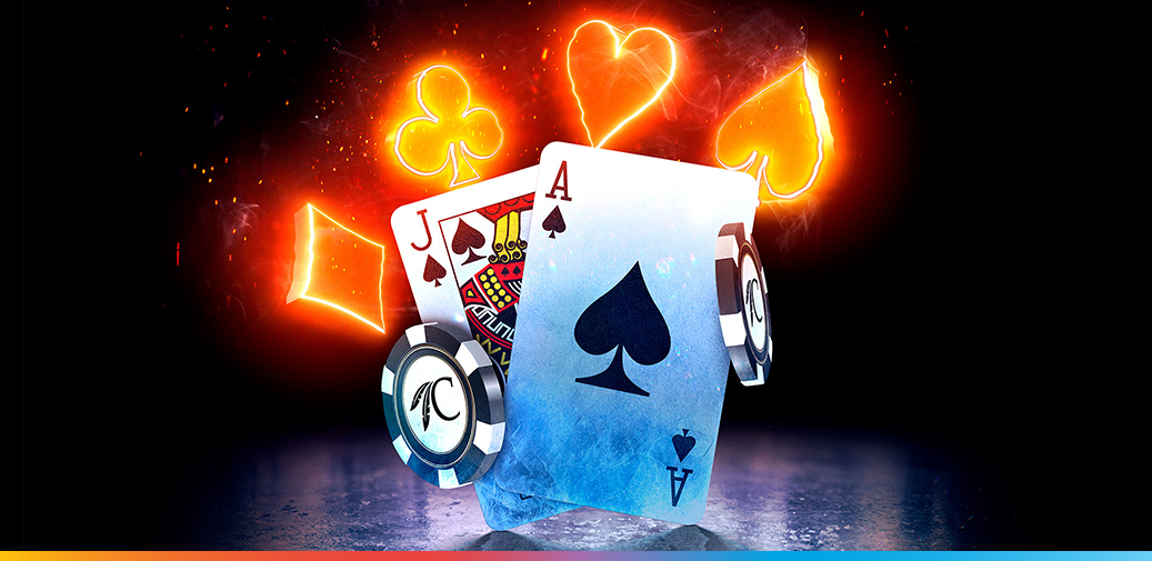 Ace card and Jack of spades card with table game chips