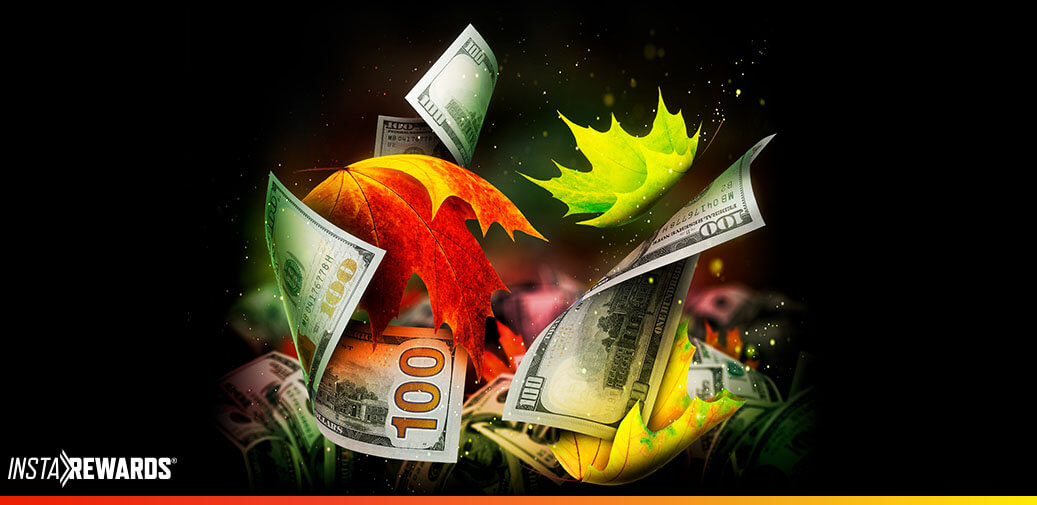 Cash and leaves falling