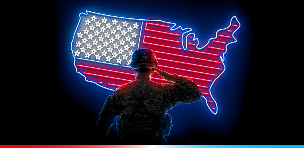 A Veteran saluting the USA