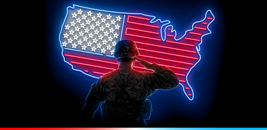 Soldier saluting the U.S.