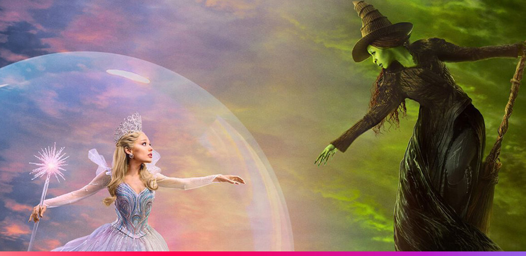 Glinda and Elphaba reaching out to each other