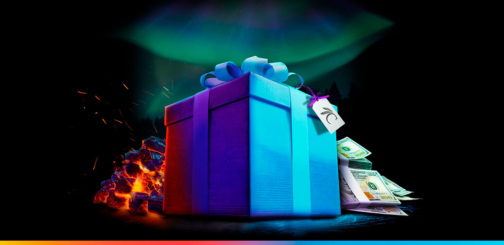 A picture of a present and cash