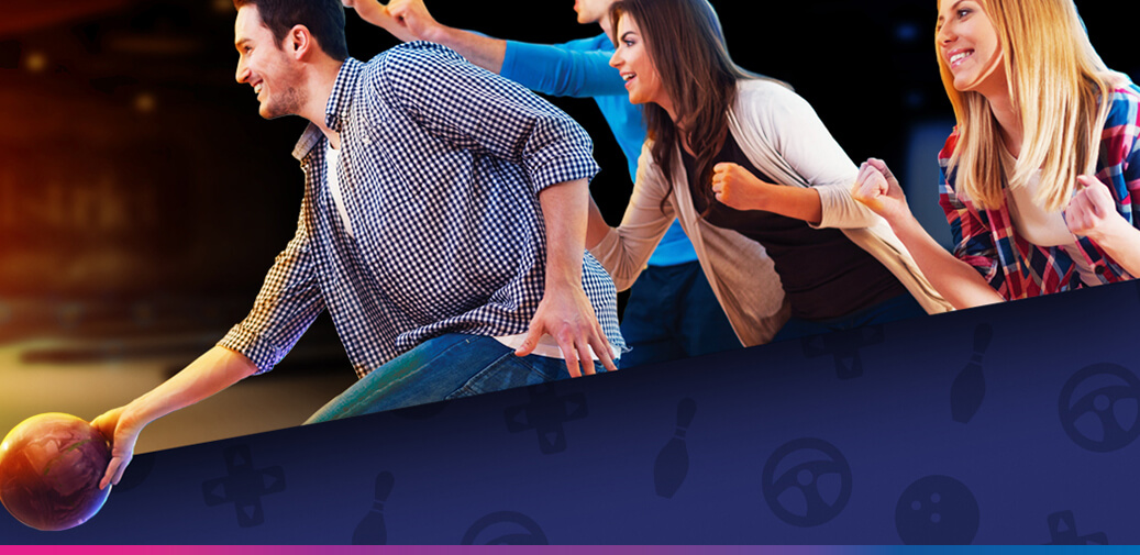 A group of people bowling