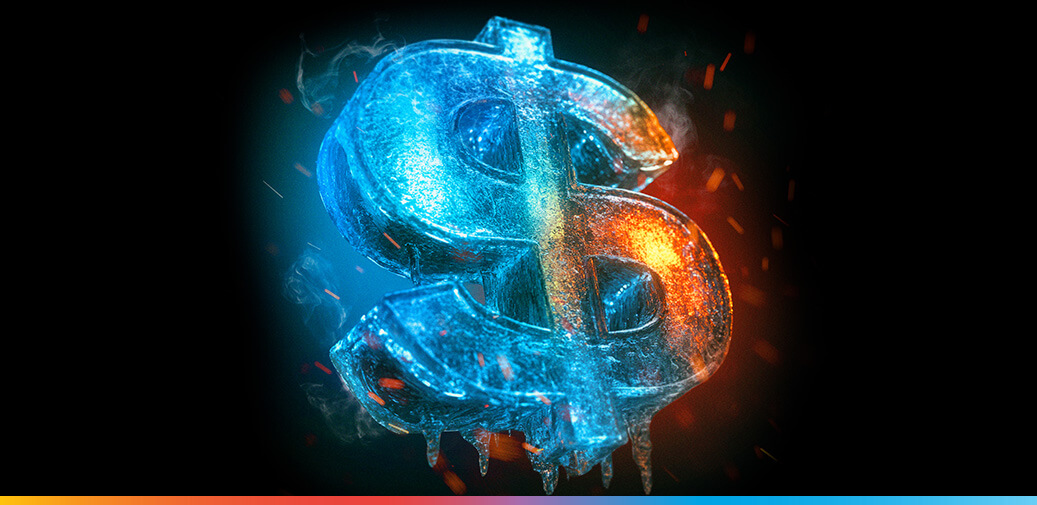 Ice shaped dollar sign