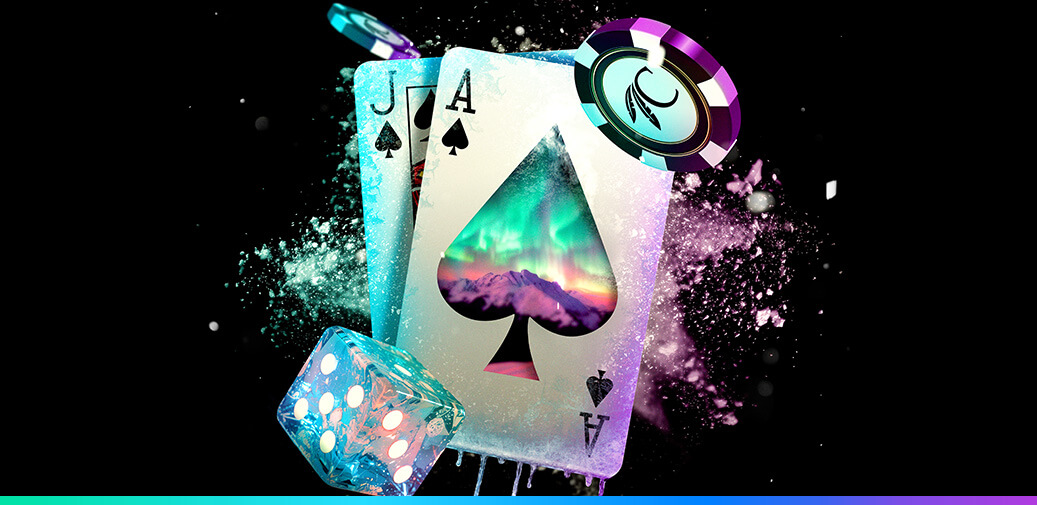 Picture of frozen cards and casino chips