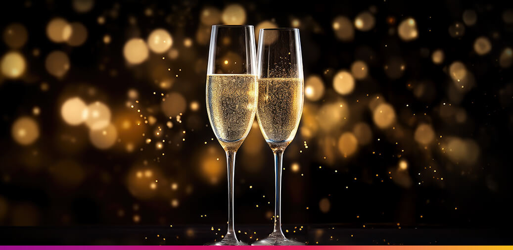 Two champagne glasses