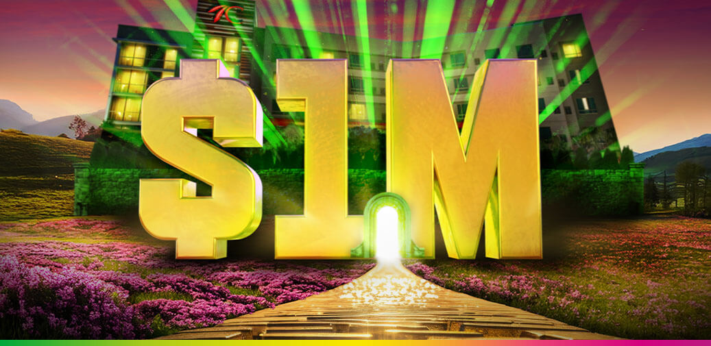 Gold $1m logo in front of the Grant Casino