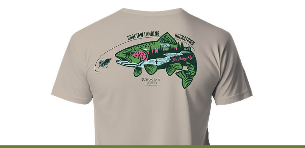 T-shirt with a fish on the back