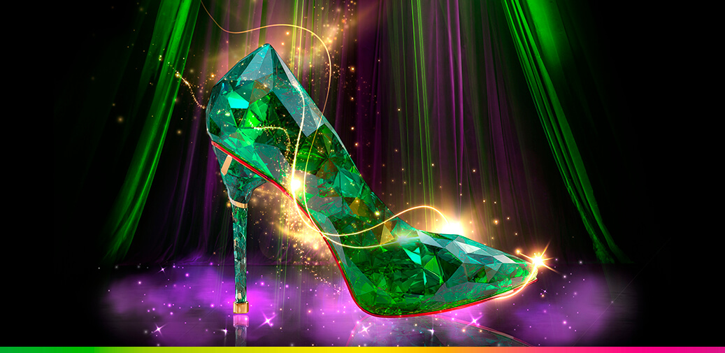 Emerald high heel shoe