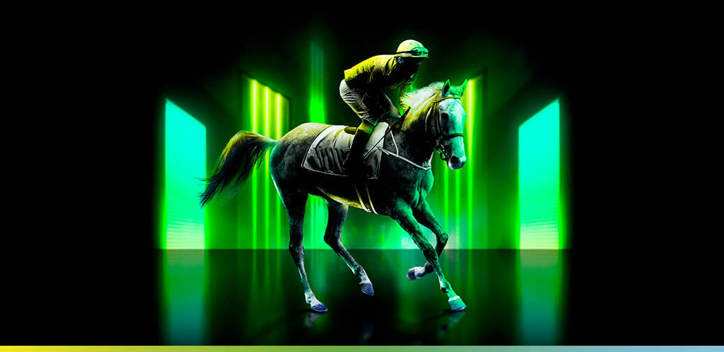 Portrait of a man on a horse