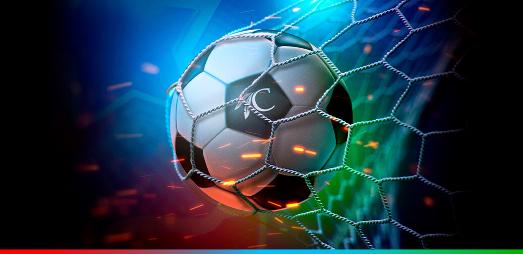 Soccer ball hitting the soccer net