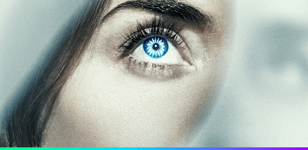 An eye looking up