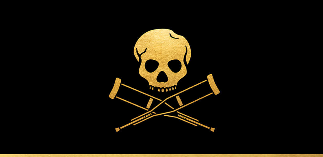 Skull with crutches