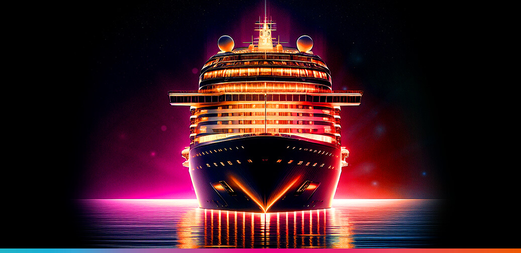 Cruise ship at sea
