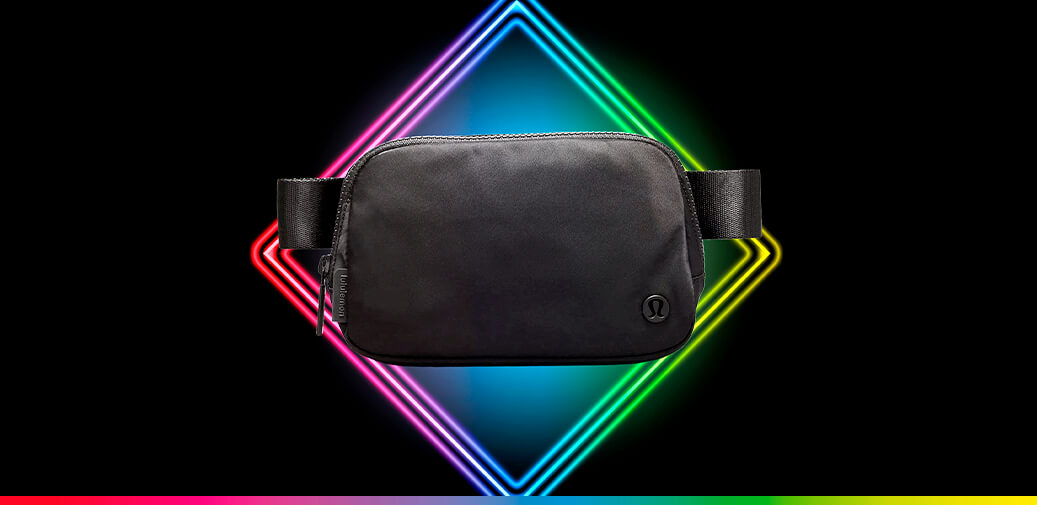 Black lululemon belt bag.