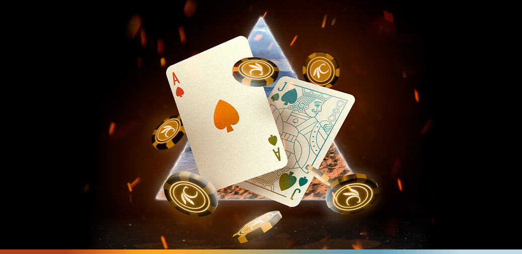 Playing cards with table game chips