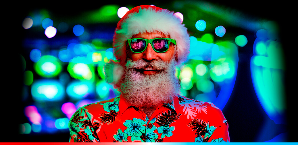 Santa in sunglasses