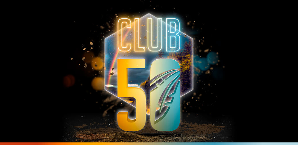 Club 50 logo in space