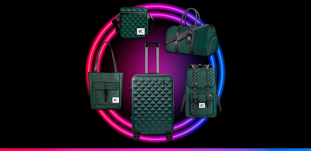 Dark green luggage set