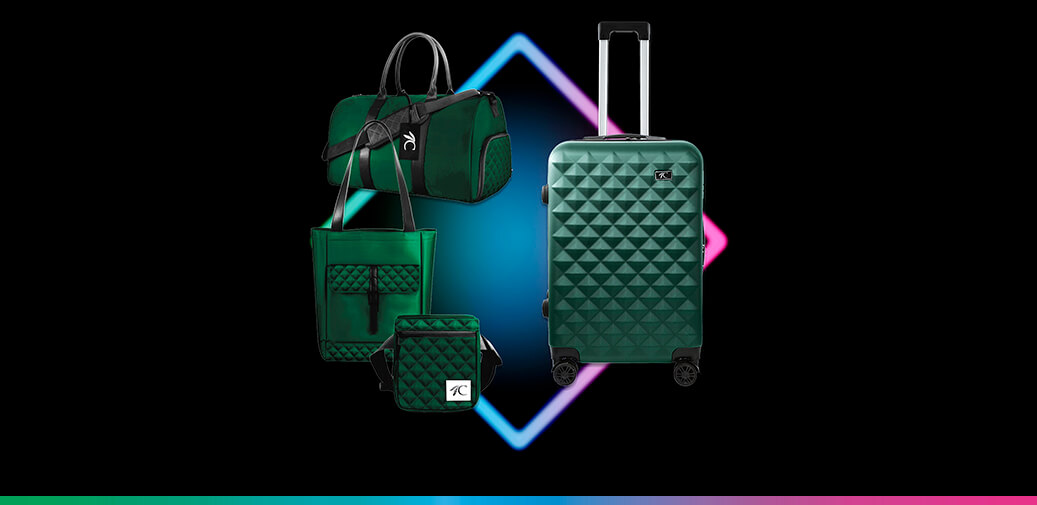 Dark green luggage set