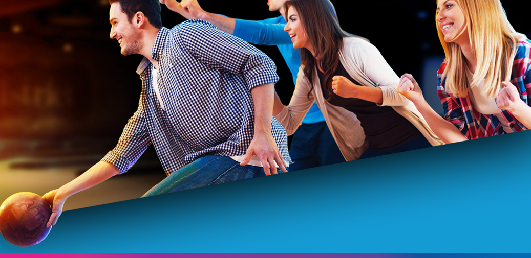 People bowling together.
