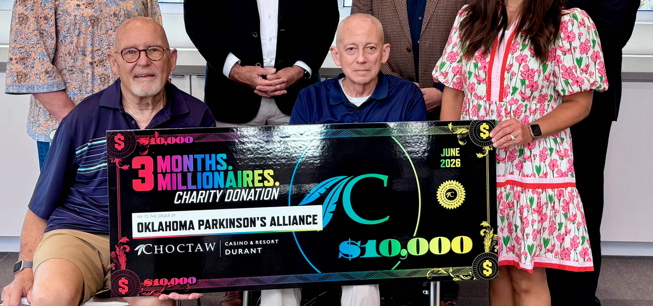 Presentation of a $10,000 donation to the Oklahoma Parkinson's Alliance.