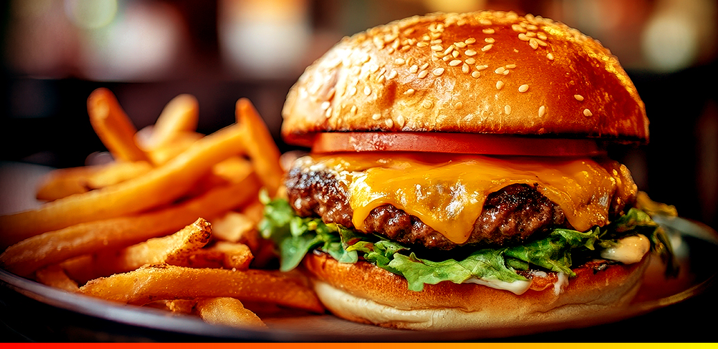 Cheeseburger with fries