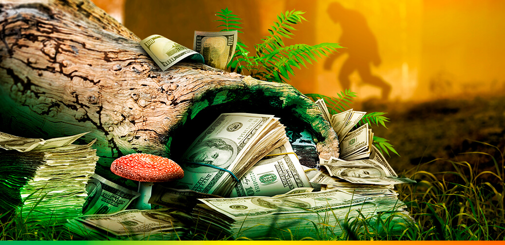 Money in a log
