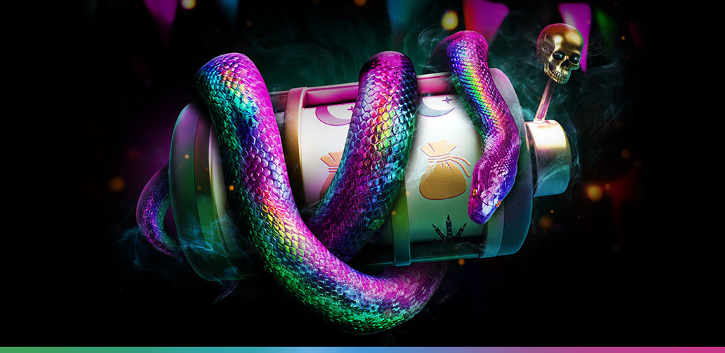 Snake wrapped around reel